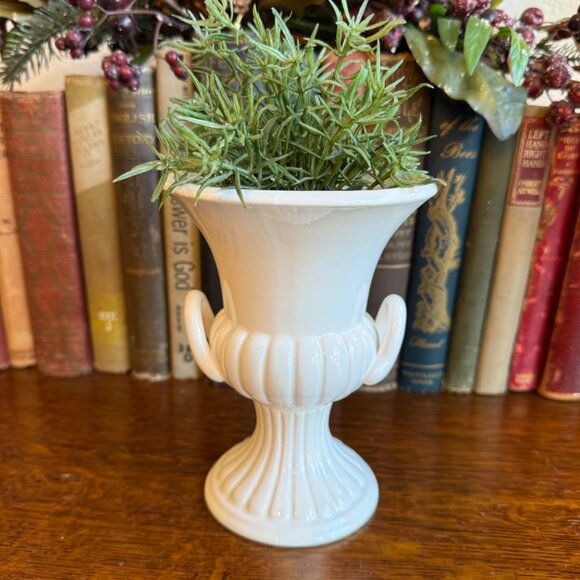 Vintage White Urn Vase - Picture 13 of 15